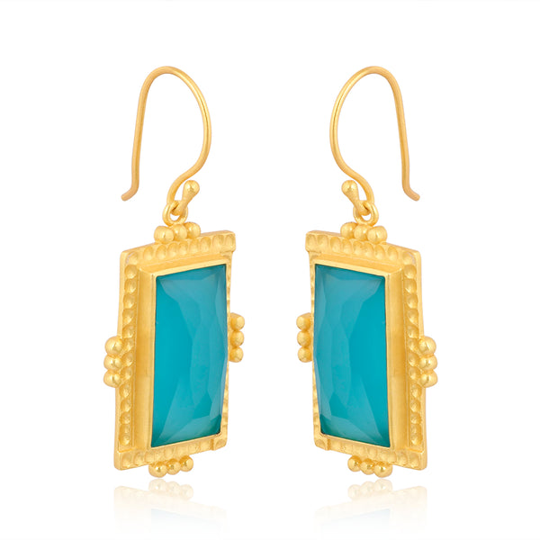 Aqua Chalcedony Earrings