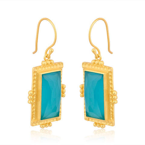 Aqua Chalcedony Earrings