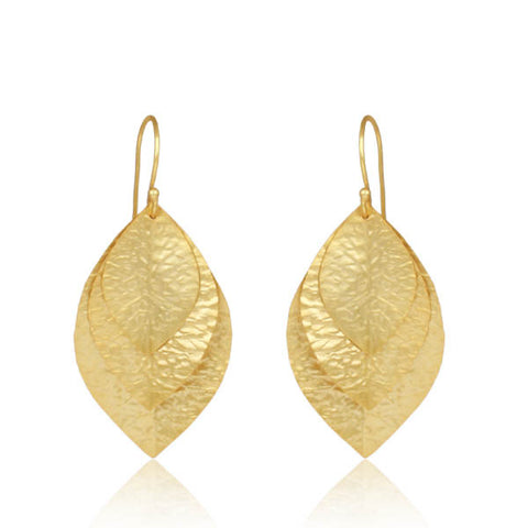 Gold Leaf Cluster Earrings