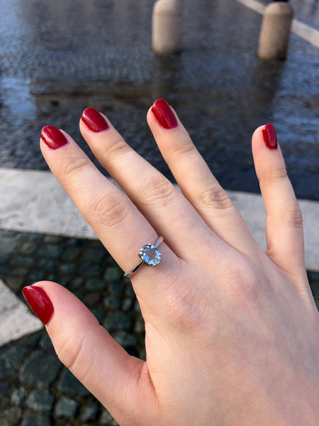 Swiss Blue Topaz Ring. 